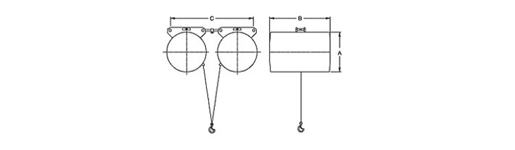 東星并聯(lián)式氣動(dòng)平衡器尺寸圖