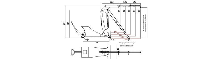 Hydrobull小型配重液壓小吊車尺寸圖